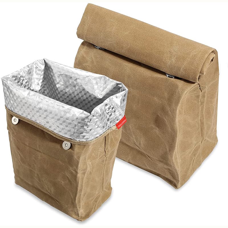 Canvas Lunch Bags Brown Paper Styled