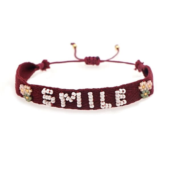 Dyed band beaded bracelet