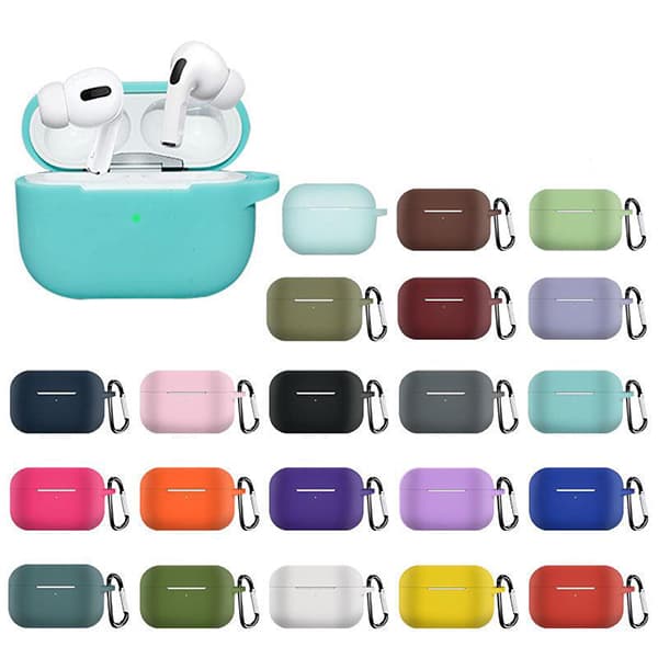 Silicone Earbud Case Cover with Keychain